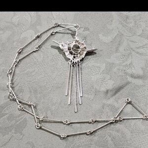 Vtg Signed Juhls Kautokeino tundra Sterling Silver Modernist  Necklace Norway